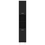 vidaXL Armoire de salle de bain Noir 30x30x179 cm Bois d'ingénierie