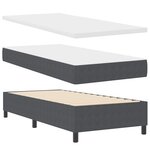 vidaXL Lit à ressorts avec matelas et LED gris foncé 80x200 cm tissu côtelé