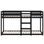 vidaXL Lit superposé Noir 90x190 cm Bois de pin massif