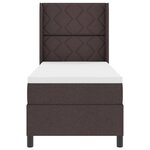 Lit Box Spring vidaXL avec Matelas & LED Marron Foncé 90x190 cm en Tissu