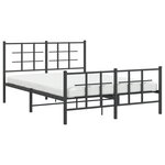 vidaXL Cadre de lit métal sans matelas avec pied de lit noir 135x190cm