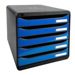 Module De Classement Big Box Plus 5 Tiroirs Iderama - Bleu Glacé Brillant - Exacompta