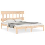 vidaXL Cadre de lit avec tête de lit 160x200 cm bois massif