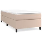 vidaXL Sommier à lattes de lit avec matelas Cappuccino 90x200 cm