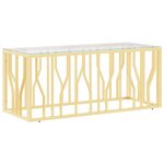 vidaXL Table basse 110x45x45 cm acier inoxydable et verre