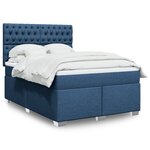 vidaXL Sommier à lattes de lit avec matelas Bleu 140x200 cm Tissu