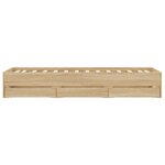 vidaXL Cadre de lit avec tiroirs sans matelas chêne sonoma 90x190 cm