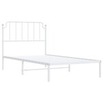 vidaXL Cadre de lit métal sans matelas et tête de lit blanc 100x190 cm