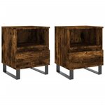 vidaXL Tables de chevet 2 Pièces chêne fumé 40x35x50 cm bois ingénierie