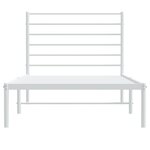 vidaXL Cadre de lit métal sans matelas avec tête de lit blanc 90x190cm