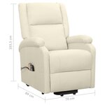 vidaXL Fauteuil de massage Crème Tissu