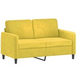 vidaXL Canapé à 2 places Jaune 120 cm Velours