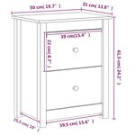 vidaXL Table de chevet 50x35x61 5 cm Bois de pin massif