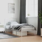 vidaXL Cadre de lit métal sans matelas avec tête de lit blanc 90x190cm