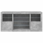 vidaXL Buffet avec lumières LED gris béton 142 5x37x67 cm