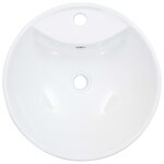 vidaXL Lavabo avec trop-plein 46 5 x 18 cm Céramique Blanc