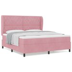 Lit avec sommier pink vidaXL et matelas 180x200 cm en velours