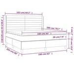 vidaXL Sommier à lattes de lit avec matelas Gris foncé 160x200cm Tissu