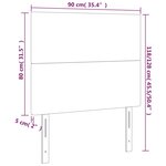 vidaXL Tête de lit à LED Gris foncé 90x5x118/128 cm Tissu