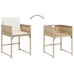 vidaXL Ensemble à manger de jardin et coussins 17 Pièces beige
