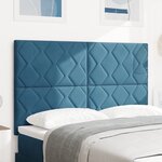 vidaXL Tête de lit Chic en motifs de blocs de diamant bleu marine 140 cm Velours
