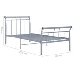 vidaXL Cadre de lit sans matelas gris métal 100x200 cm