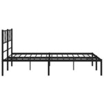 vidaXL Cadre de lit métal sans matelas et tête de lit noir 160x200 cm