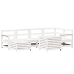 vidaXL Salon de jardin 7 Pièces blanc bois de pin massif