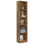 vidaXL Bibliothèque 5 niveaux Chêne fumé 40x24x175cm Bois d'ingénierie