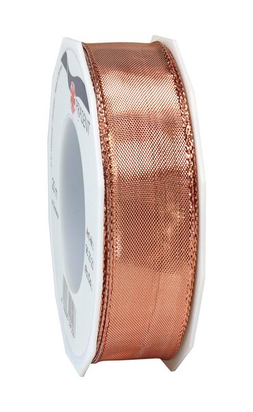 Ruban lurex laitonné devon 20-m-rouleau 25 mm  rose