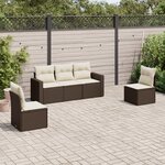 vidaXL Salon de jardin avec coussins 5 Pièces marron résine tressée