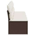 vidaXL Canapé de jardin avec coussins 4 places marron résine tressée