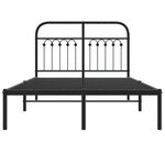 vidaXL Cadre de lit métal avec tête de lit noir 120x190 cm