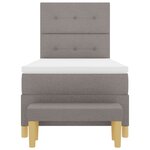 Lit Box Spring vidaXL avec Matelas & Banc Taupe 90x190 cm Tissu