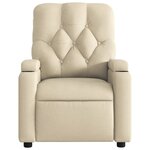 vidaXL Fauteuil inclinable de massage électrique crème tissu