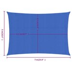 vidaXL Voile d'ombrage 160 g/m² rectangulaire bleu 5x7 m PEHD