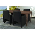 vidaXL Chaises à manger lot de 4 noir similicuir