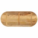vidaXL Dessus de table 100x50x3 8cm ovale bois massif de manguier brut