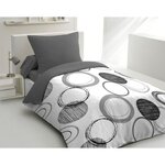 Parure de lit - 1 housse de couette 140 x 200 cm + 1 taie d'oreiller 63 x 63 cm - Gris clair