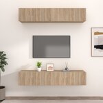 vidaXL Meubles TV 4 Pièces chêne sonoma 80x30x30 cm bois d'ingénierie