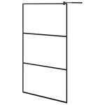 vidaXL Paroi de douche à l'italienne à verre ESG Noir 115x195 cm