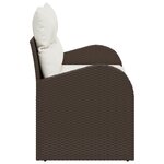 vidaXL Canapé de jardin 2 places avec coussins en poly rotin marron