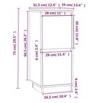 vidaXL Buffet 31 5x34x75 cm Bois massif de pin