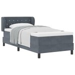 Lit à ressort vidaXL avec matelas gris foncé 90x190 cm en velours