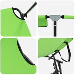 vidaXL Chaise Longue Pliante avec Auvent en Tissu Oxford Vert 600D