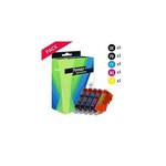 Compatible Canon PGI525/CL526 Pack de 5 cartouches Noir et couleurs