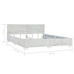 vidaXL Cadre de lit sans matelas Gris Rotin naturel 180x200 cm