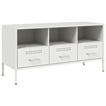 vidaXL Meuble TV blanc 100 5x39x50 5 cm acier laminé à froid