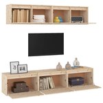 vidaXL Meubles TV 5 Pièces Bois massif de pin