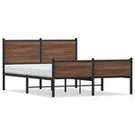 vidaXL Cadre de lit en métal sans matelas chêne marron 140x190 cm